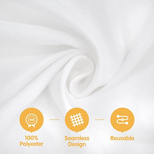 6 Pack White Tablecloths for 8 Foot Rectangle Tables 60 x 126 Inch - 8ft Rectangular Bulk Linen Polyester Fabric Washable Long Table Clothes for Wedding Reception Banquet Party Buffet Restaurant