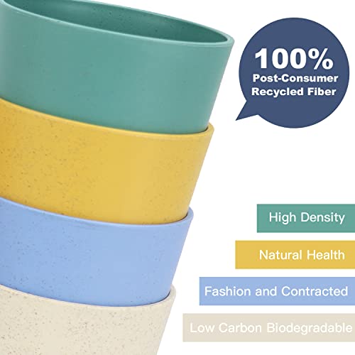 Homienly Wheat Straw Cups Plastic Cups Unbreakable Drinking Cup Reusable Dishwasher Safe Water Glasses (12 OZ)