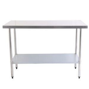 erupta 24x48 inches nsf commercial stainless steel table for prep & work heavv dutv work table for reataurant.hotel.home kitchen.food truck,bbqi (table, 24x48x34inch)