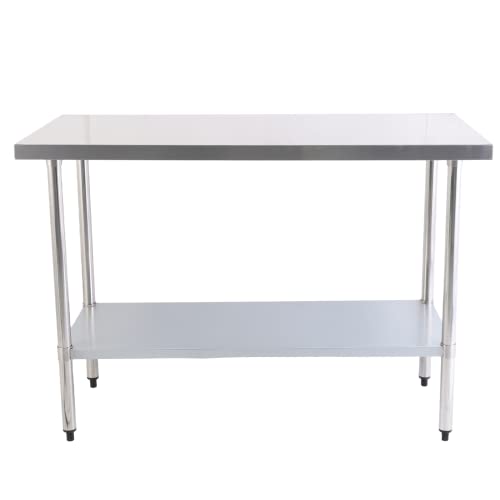 ERUPTA 24x48 inches NSF Commercial Stainless Steel Table for prep & Work Heavv Dutv Work Table for Reataurant.Hotel.Home Kitchen.Food Truck,BBQi (Table, 24x48x34inch)