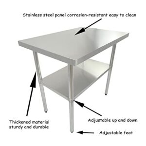 ERUPTA 24x48 inches NSF Commercial Stainless Steel Table for prep & Work Heavv Dutv Work Table for Reataurant.Hotel.Home Kitchen.Food Truck,BBQi (Table, 24x48x34inch)