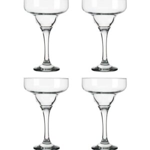 Glaver's Basic Set Of 4 10 oz. Margarita Glasses for Cocktails, Water, Wine, Juice, Dessert, and Everyday Use Crystal Clear Classic Glasses, Dishwasher safe