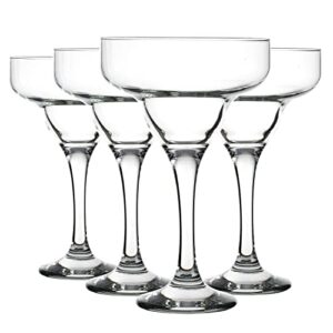 Glaver's Basic Set Of 4 10 oz. Margarita Glasses for Cocktails, Water, Wine, Juice, Dessert, and Everyday Use Crystal Clear Classic Glasses, Dishwasher safe