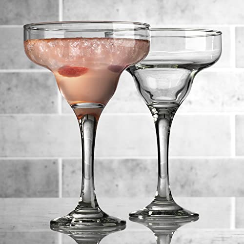 Glaver's Basic Set Of 4 10 oz. Margarita Glasses for Cocktails, Water, Wine, Juice, Dessert, and Everyday Use Crystal Clear Classic Glasses, Dishwasher safe