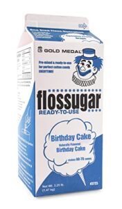 gold medal birthday cake candy floss sugar, 52 oz - 1/2 gallon, package may vary