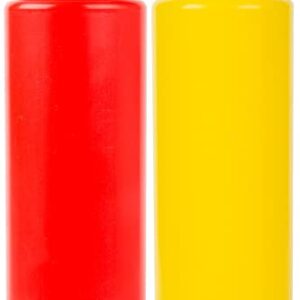 BRIGHTFROM Condiment Squeeze Bottles, RED/YELLOW 8 OZ Empty Squirt Bottle with Wide Neck - Great for Ketchup, Mustard, Syrup, Sauces, Dressing, Oil, BPA FREE Plastic - 2 PACK