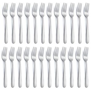 gymdin 24 pieces dinner forks, forks silverware(8 inches), silverware forks, food grade stainless steel flatware forks, mirror polished & dishwasher safe, using for home, restaurant or kitchen