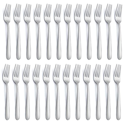 Gymdin 24 Pieces Dinner Forks, Forks Silverware(8 inches), Silverware Forks, Food Grade Stainless Steel Flatware Forks, Mirror Polished & Dishwasher Safe, Using for Home, Restaurant or Kitchen
