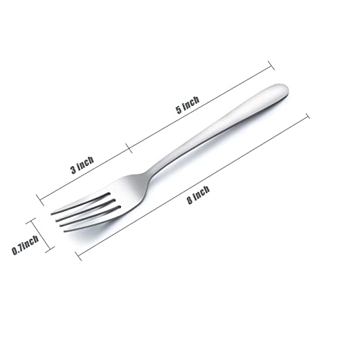 Gymdin 24 Pieces Dinner Forks, Forks Silverware(8 inches), Silverware Forks, Food Grade Stainless Steel Flatware Forks, Mirror Polished & Dishwasher Safe, Using for Home, Restaurant or Kitchen