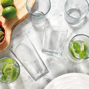 Glaver's Drinking Glasses, 12 Pc. Glass Cups, Includes 4 Highball Glasses 17 oz., 4 Rocks Glasses, 13 oz., 4 Juice Glasses, 4.5 oz., Whisky, Juice, Water, Beer, Cocktails, Dishwasher Safe.