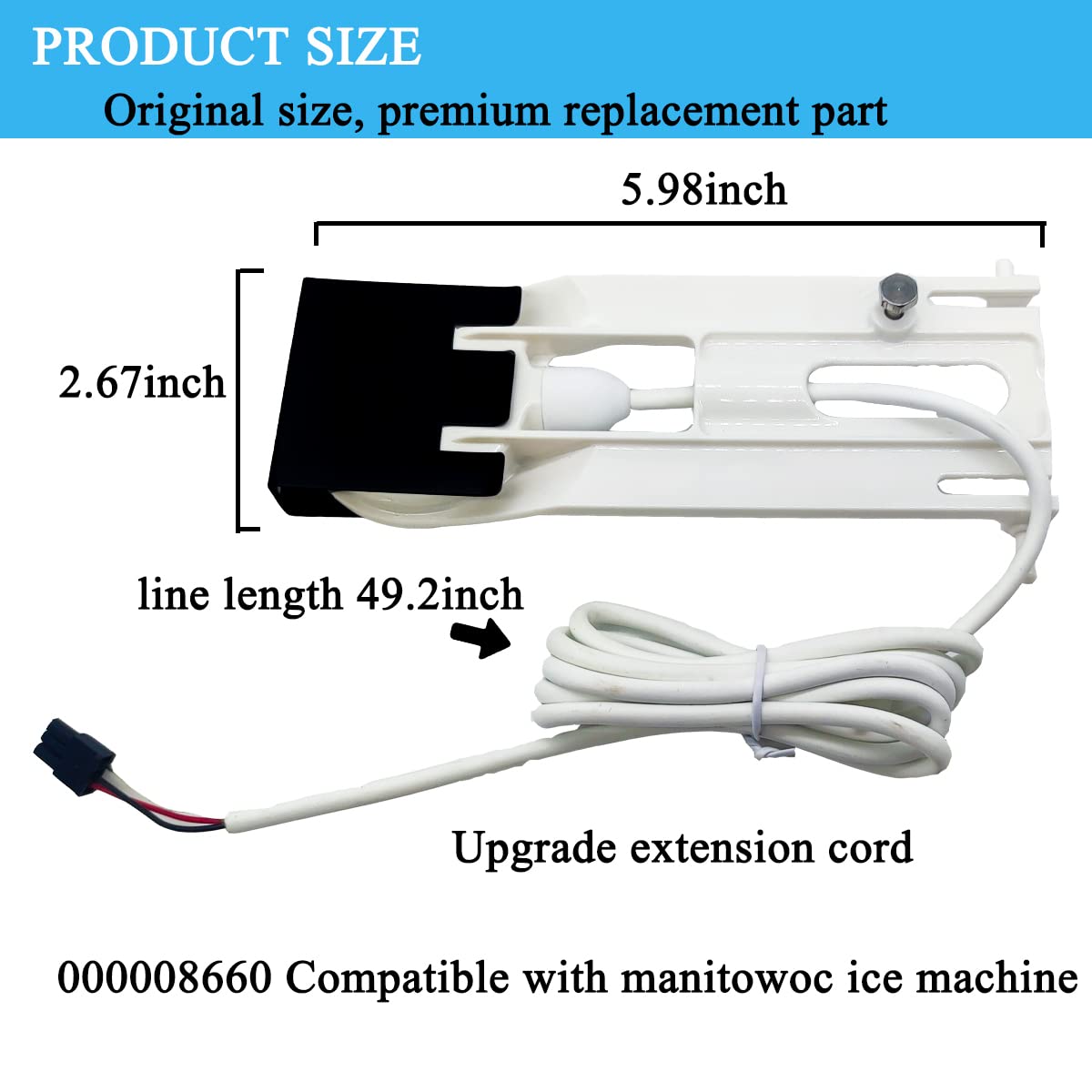 Upgrade 000008660 000015209 Ice Thickness Probe Assembly (Genuine) for manitowoc, 8660 Ice Thickness Control, Compatible with Indigo Series Ice Machine etc, Has Upgrade Patent, 15 Year Warranty