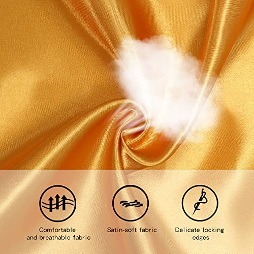 12 Pack 12" x 108" Satin Table Runners, Satin Silk Polyester Gold Table Runner for Party, Wedding Decoration, Gold