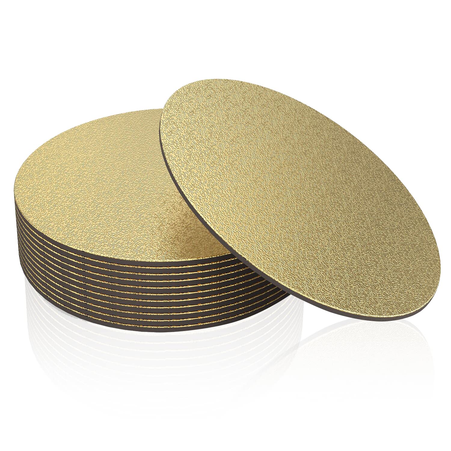 12 Pack Cake Boards, 6 Inch Round Cake Circle Cake Base Board for Cake Decorating, Gold