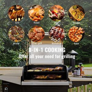 Z Grills 8 in 1 Wood Pellet Grill & Smoker with PID Controller, 572 Sq In Cooking Area, Direct Flame Access, 600D3E