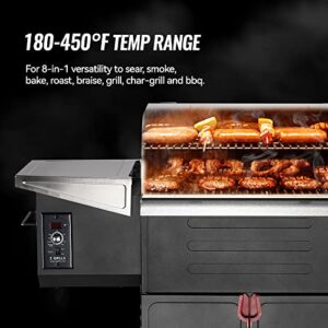 Z Grills 8 in 1 Wood Pellet Grill & Smoker with PID Controller, 572 Sq In Cooking Area, Direct Flame Access, 600D3E