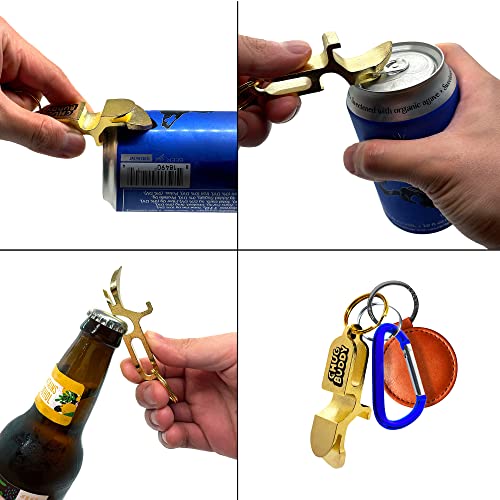 Chug Buddy Beer Shotgun Tool Metal Can Opener Keychain - Shotgun Chugging Tool - Shot Gun Tool gold steel beer bong shotgunning 4in1 tool - parties tailgating gift drinking accessories (Black)