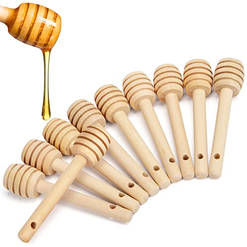 HAKSEN 55 PCS Honeycomb Stick, 3 Inch Mini Wooden Honey Dipper Charcuterie Accessories Honey Wand Honey Stirrers for Honey Syrup Jam Viscous Liquid