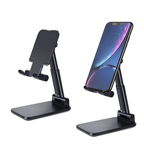 Cell Phone Stand for Desk, Angle Height Adjustable Phone Holder for Office, Compatible with iPhone 13 12 11 Pro XS Max XR 8 7 6S Plus, Samsung S20+ Note10, Tablets, Charging Accessories (2 Pack)