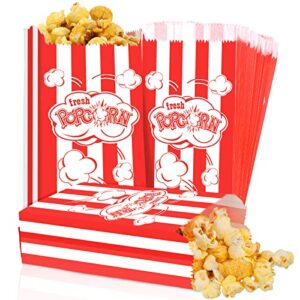 300 pieces paper popcorn bags 1 oz nostalgic red and white striped individual popcorn box containers disposable popcorn holder for business home carnival movie party supplies
