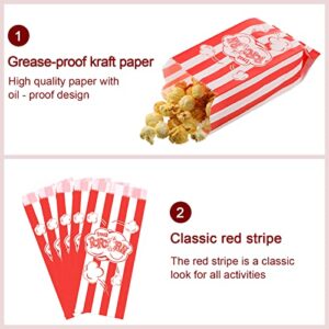 300 Pieces Paper Popcorn Bags 1 oz Nostalgic Red and White Striped Individual Popcorn Box Containers Disposable Popcorn Holder for Business Home Carnival Movie Party Supplies