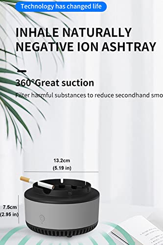 iLeefy 2 in 1 Air Purifier Multifunctional Smokeless Ashtray Air Purifier Ashtray with Filter, Best for Home Car or Office- Gray