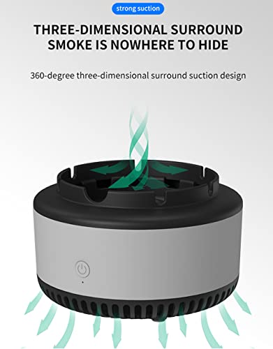 iLeefy 2 in 1 Air Purifier Multifunctional Smokeless Ashtray Air Purifier Ashtray with Filter, Best for Home Car or Office- Gray