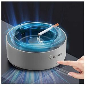 ileefy 2 in 1 air purifier multifunctional smokeless ashtray air purifier ashtray with filter, best for home car or office- gray