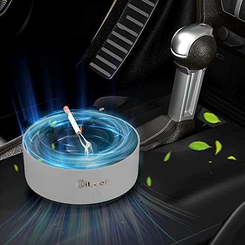 iLeefy 2 in 1 Air Purifier Multifunctional Smokeless Ashtray Air Purifier Ashtray with Filter, Best for Home Car or Office- Gray