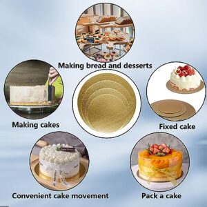 4 Pack Cake Boards Golden Round Cake Circles 6, 8, 10, 12 Inch Cake Base Cardboard, 1 of Each Size Set for Baking Cake, Gold