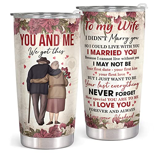 Gifts for Wife from Husband - Mothers Day Gifts for Her, Wife Valentines Day Gifts - Anniversary I Love You Romantic Gifts for Her, Wife Birthday Gift Ideas - To My Wife 20Oz Mothers day Tumbler