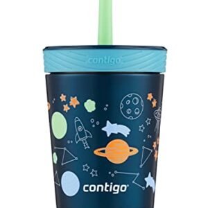 Contigo Kids Spill-Proof Tumbler with Leak-Proof Lid and Straw, 12oz Vacuum-Insulated Stainless Steel BPA-Free Water Bottle, Fits Most Cup Holders & Dishwasher Safe, Blue Raspberry Cosmos