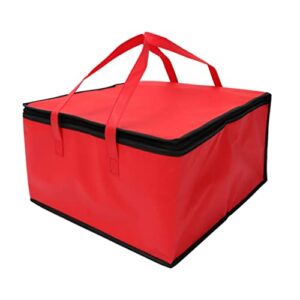 Cabilock Insulated Food Bag Pizza Delivery Bag Cake Packing Bag Insulated Grocery Shopping Bag for Camping Red