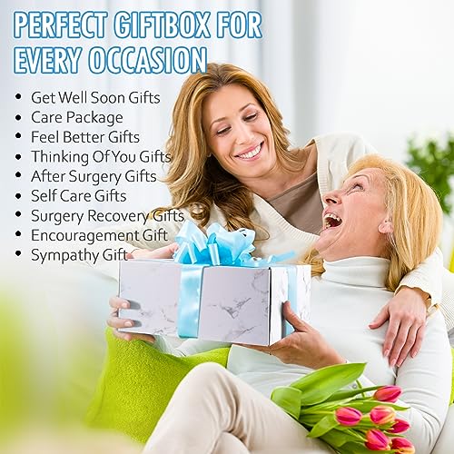 Get Well Soon Gifts for Women, 13 Pcs Care Package Gift Feel Better Basket Warm After Surgery Recovery Encouragement Gift Thinking of You Box with Blanket Coffee Tumbler for Women Friends Female