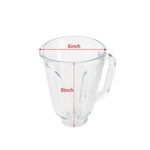 Anbige Replacement Parts 5cups Glass jar with SPB-7 White Collar and blade,Compatible with Cuisinart Blender