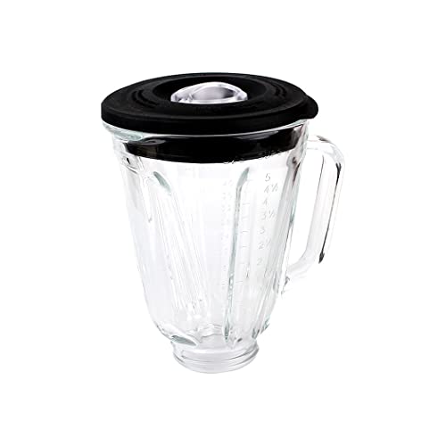 Anbige Replacement Parts 5cups Glass jar with SPB-7 White Collar and blade,Compatible with Cuisinart Blender