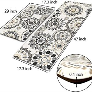 Sofort Kitchen Mat, Cushioned Anti Fatigue Kitchen Rug Set, 2 Pieces Non Slip Waterproof Kitchen Mats for Floor, Comfort Heavy Duty Standing Mat for Kitchen, Laundry, Sink, Office, Desk