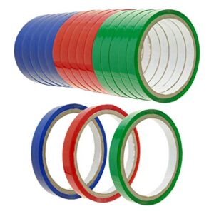 homoyoyo spike tape 18pcs bag sealing tape blue green red poly bag sealing tape tape bag sealer accessories for bag sealing machine 12mm 30m color masking tape