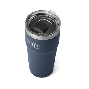 yeti rambler 16 oz stackable pint, vacuum insulated, stainless steel with magslider lid, navy