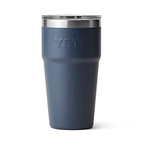 YETI Rambler 16 oz Stackable Pint, Vacuum Insulated, Stainless Steel with MagSlider Lid, Navy