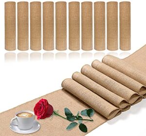 5 pack burlap table runners, 12 x 71 inch rustic table runner farmhouse table decor, burlap woven fabric placemats rustic long roll home decor for outdoor wedding and dinner