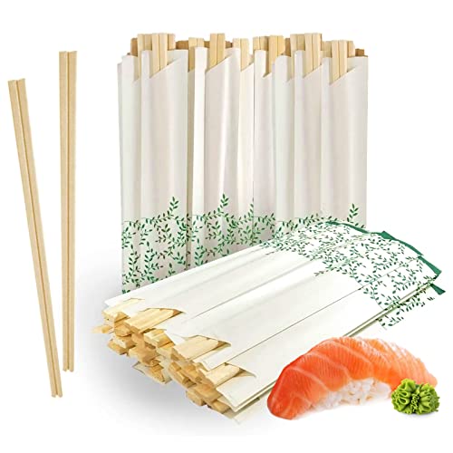 80 Pairs Wooden Chopsticks I Solid No Splinter Smooth Sturdy Chopsticks I Individually Wrapped Disposable Chopstick