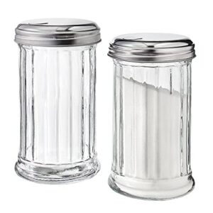 2 pack diner retro style sugar shakers dispenser for sugar / cinnamon / bee pollen / oregano and other spices