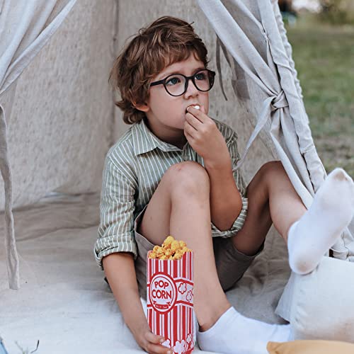 600 Pieces Paper Popcorn Bags 1 OZ - Paper Popcorn Container Concession Stand Supplies Movie Party Supplies Popcorn Holder for Popcorn Machine - RED and White