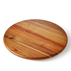 oridom acacia wood lazy susan, wood turntable tray cabinet organizer,14"