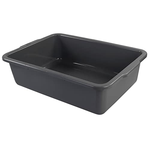 Doryh 3-Pack Large Commercial Bus Tub, 32 L Utility Bus Box, Grey