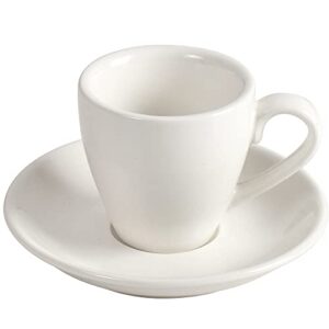 ionegg porcelain espresso cup with saucer, espresso shot cup, 80ml/2.7oz, white