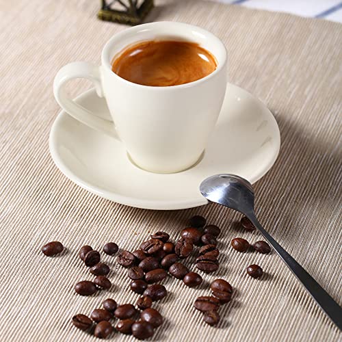 ionEgg Porcelain Espresso Cup with Saucer, Espresso shot Cup, 80ml/2.7Oz, White