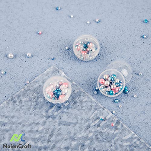 NaienCraft, Pack of 200 1 Inch Vending Machine Capsules Empty Clear Round Capsules for Prizes Gift