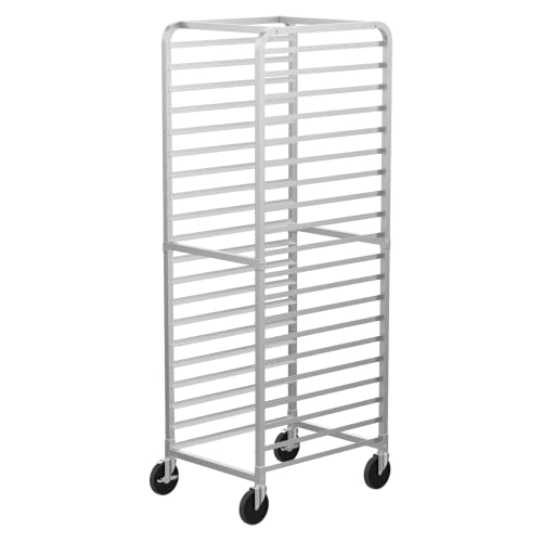 VINGLI Upgraded 20-Tier Full/Half Sheet Pan Rack, Aluminum Bakery Rack, Speed Rack, Bakers Rack with Lockable Wheels for Home Commercial Kitchen, Restaurant, Cafeteria, Dessert Shop, 68.5”H