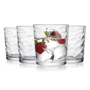 glaver's whiskey glasses 13 oz. barware set of 4 old fashioned glasses for whisky, scotch, bourbon, liquor, juice, and cocktails.